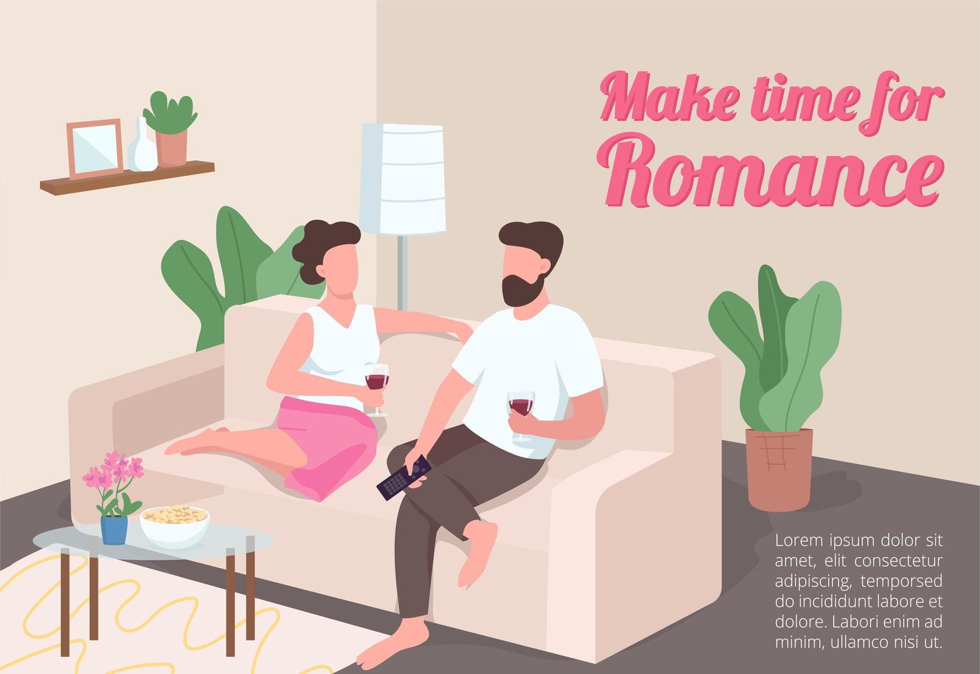 Make time for romance poster vector