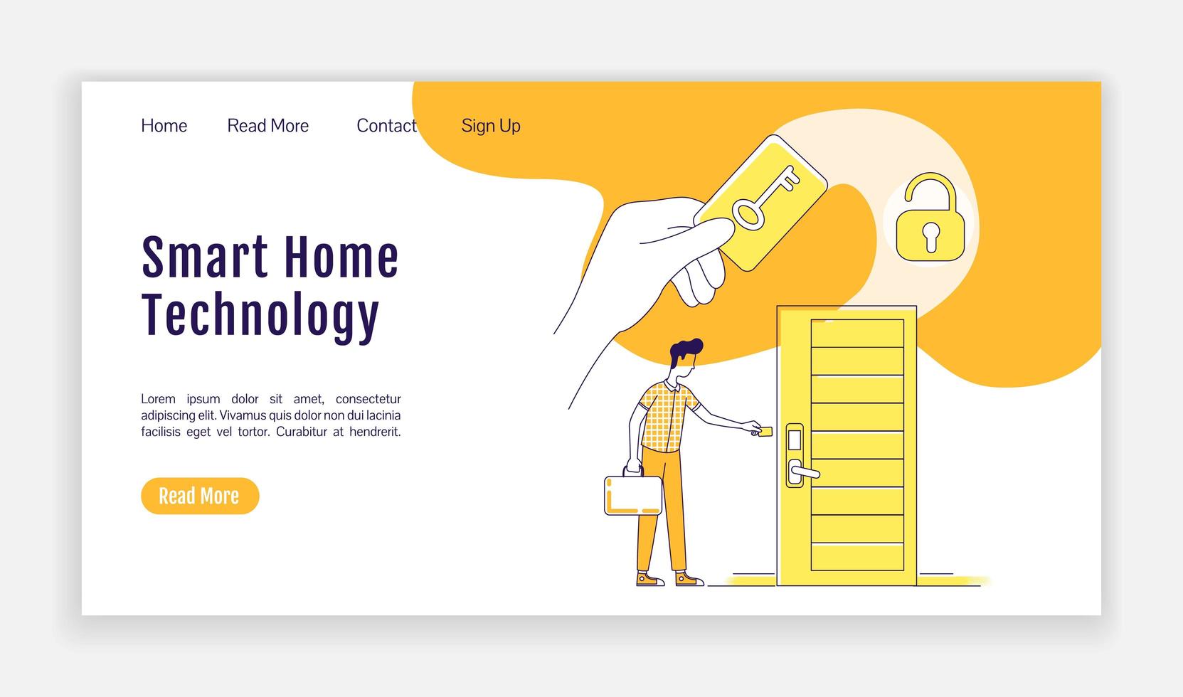 página de inicio de tecnología inteligente para el hogar vector