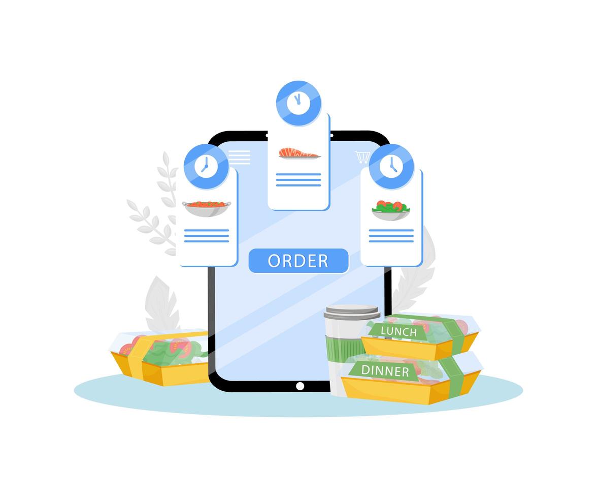 Prepared food scheduled delivery service vector