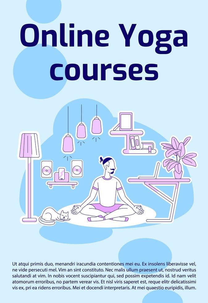 cartel de cursos de yoga online vector