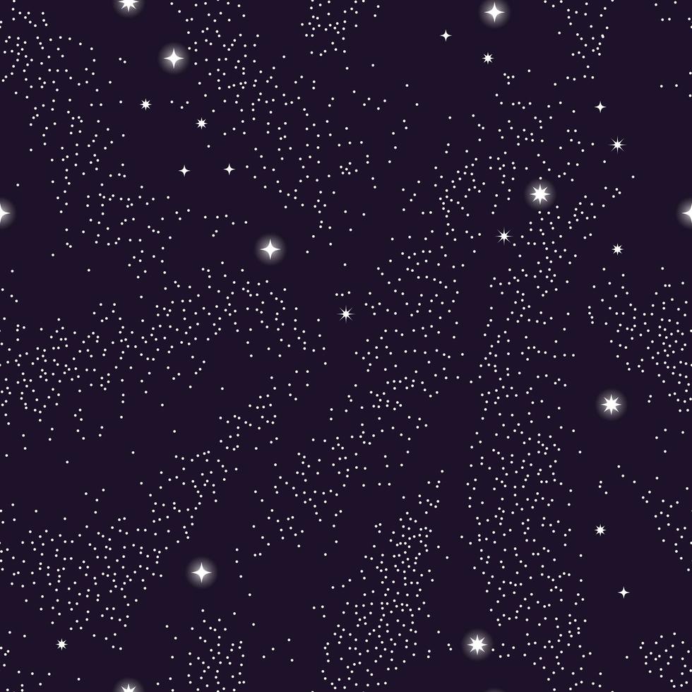 Universe with planets and stars seamless pattern vector