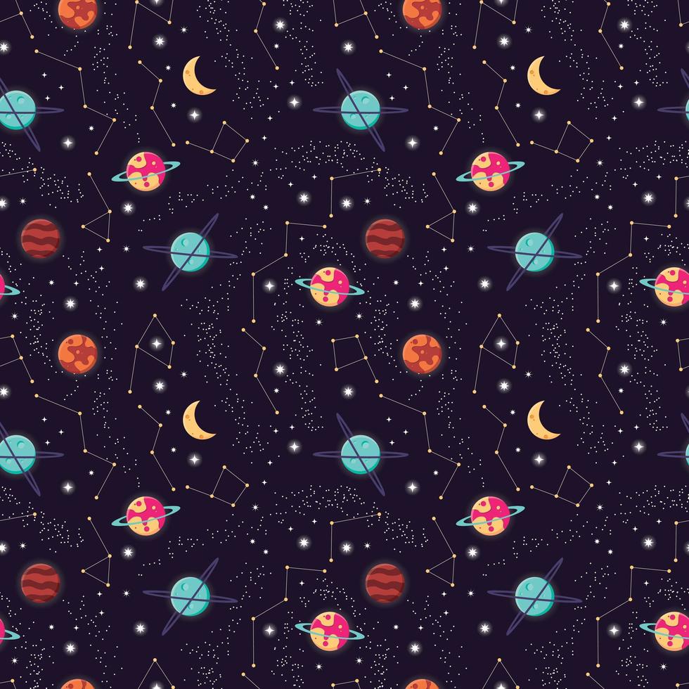 Universe with and stars seamless pattern 1781271 Vector Art at