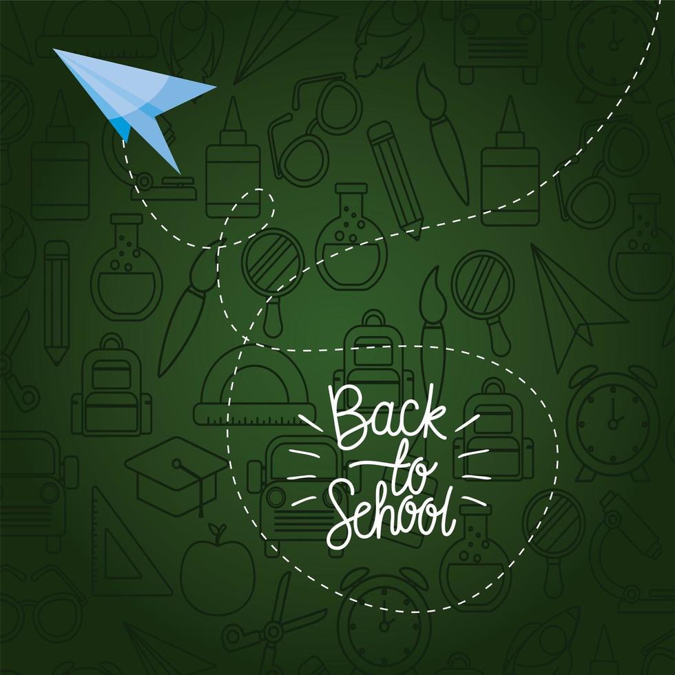 Paper plane of back to school vector