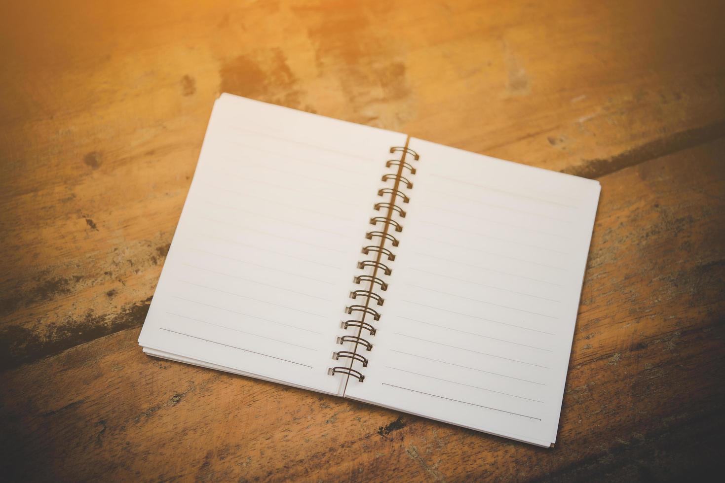 Blank white notebook with copy space photo