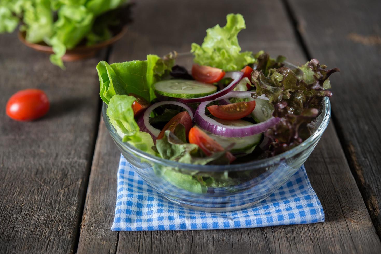 Fresh vegetable salad bowl photo