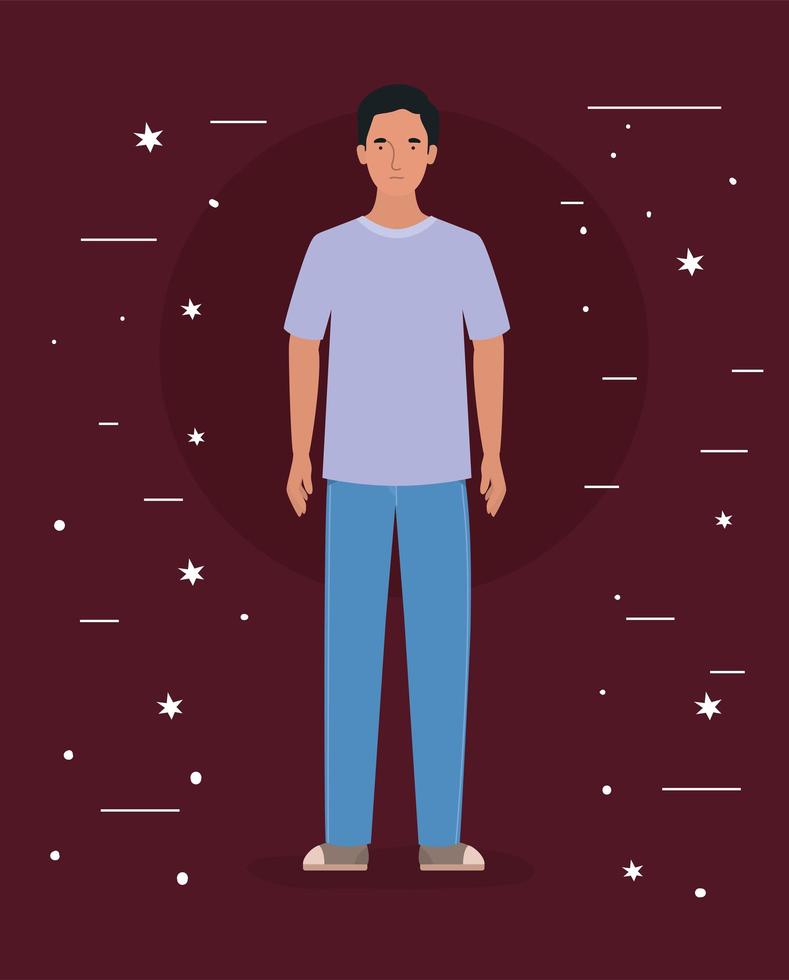 Avatar man with stars design vector