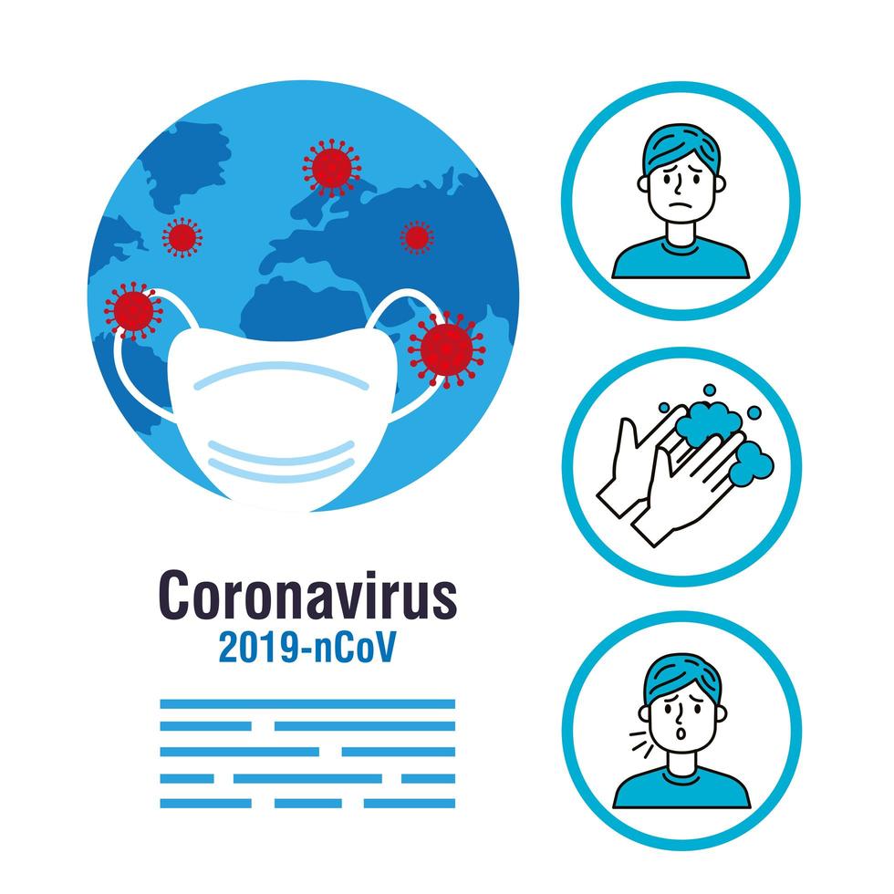 diagrama de flujo de prevención del coronavirus vector