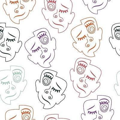 Abstract Face Outlines Seamless Pattern vector