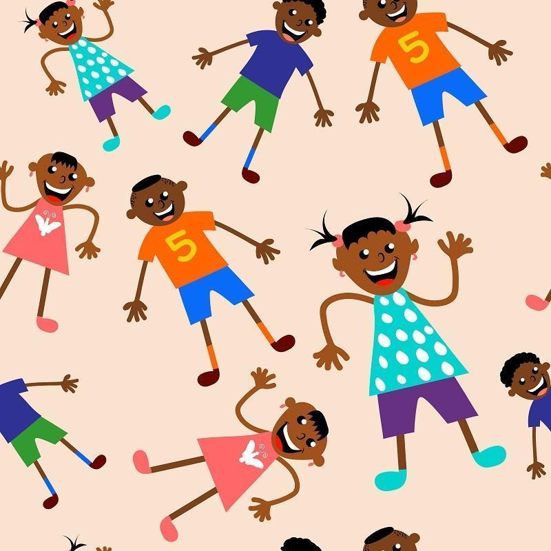 African Kids Seamless Pattern vector