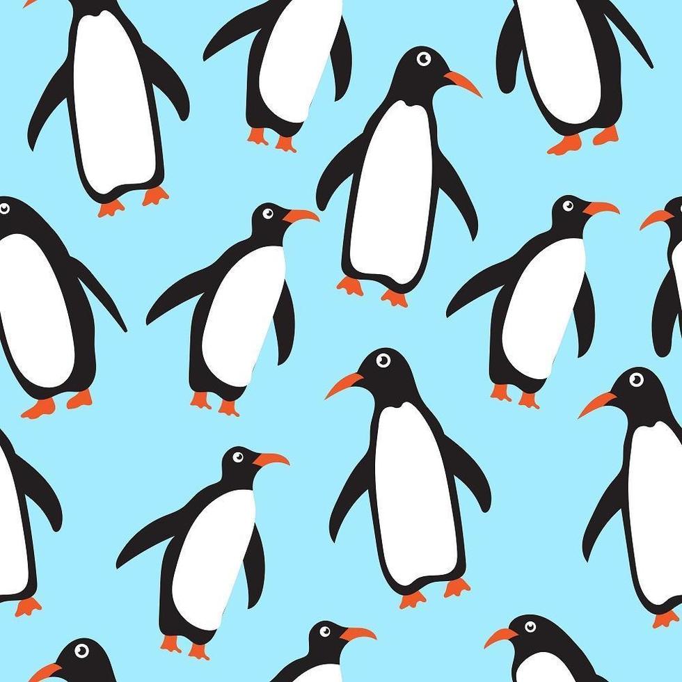 Penguins Seamless Background Pattern vector