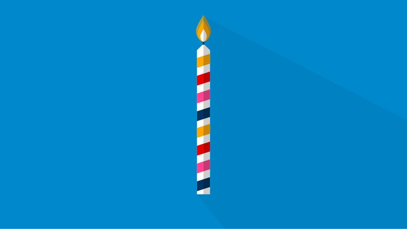 Flat Birthday Candle vector