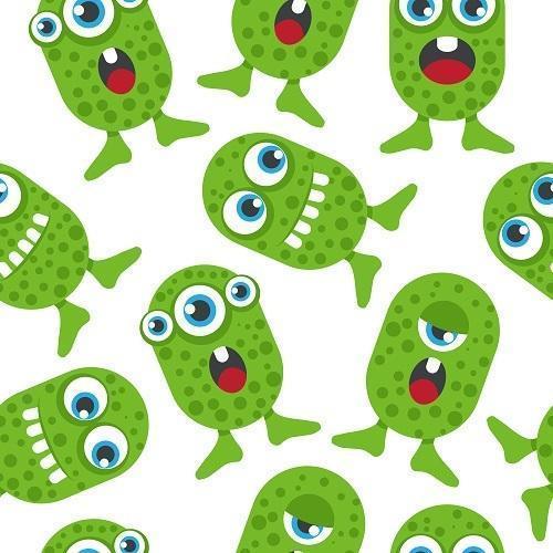 Green Creatures Seamless Background Pattern vector