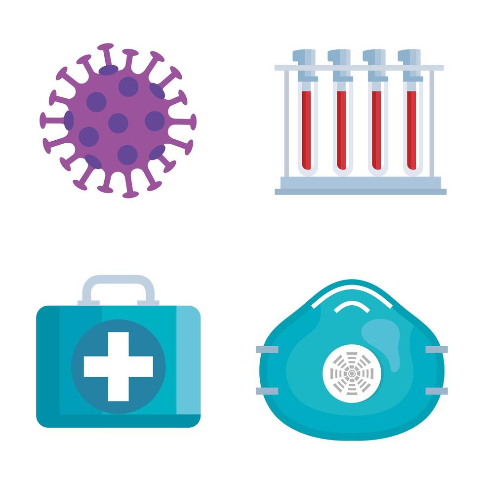 Coronavirus prevention icon set vector