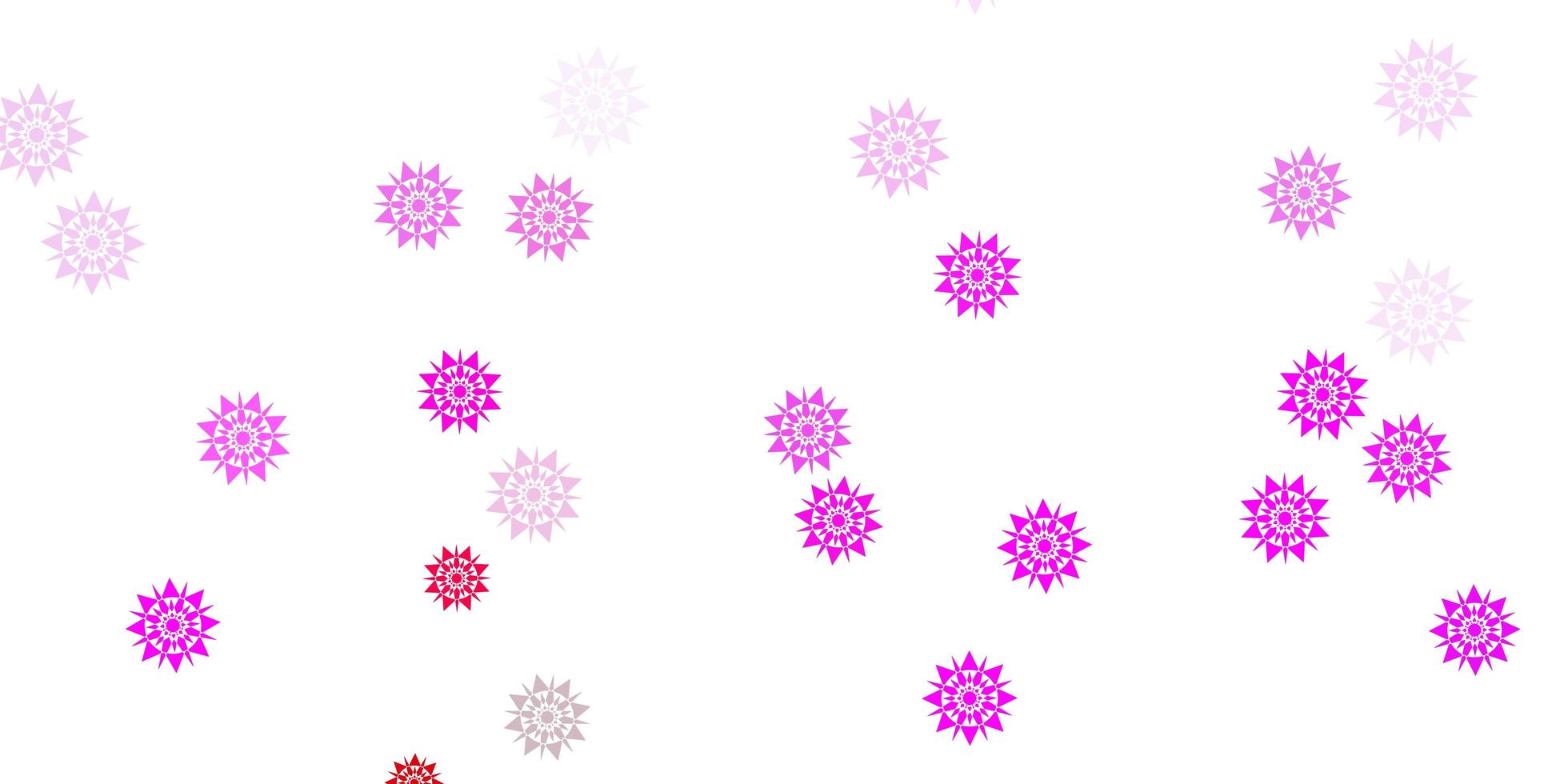 Light purple, pink layout with beautiful snowflakes. vector