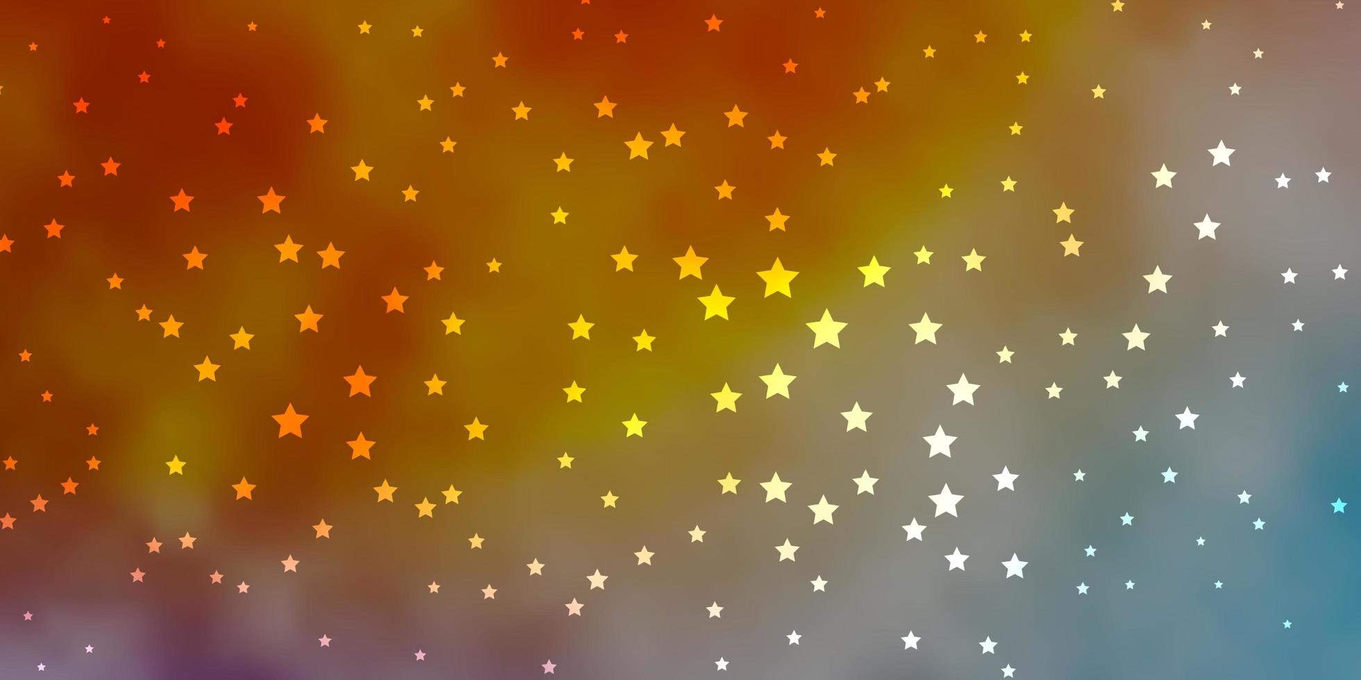 Dark Blue, Yellow template with neon stars. vector