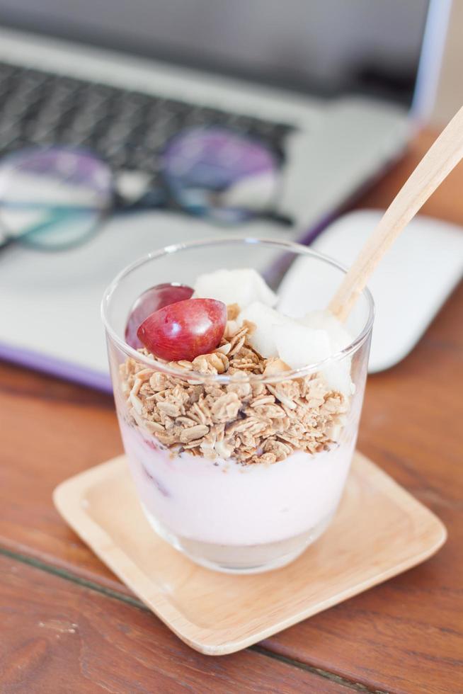 Parfait on a desk photo