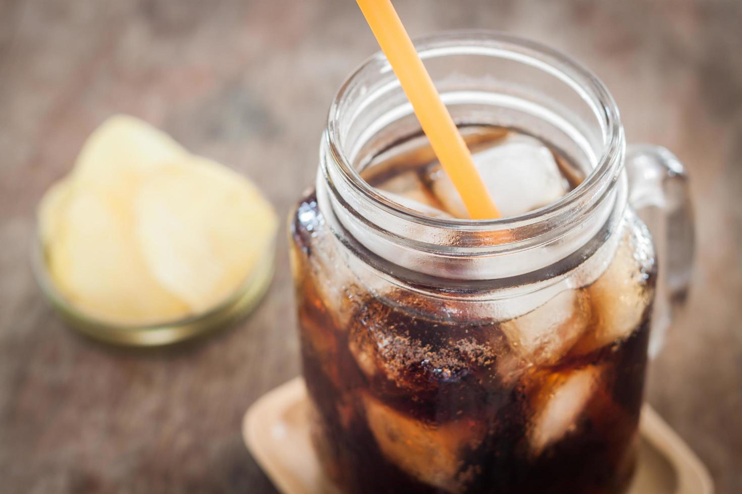 Glass jar of soda photo