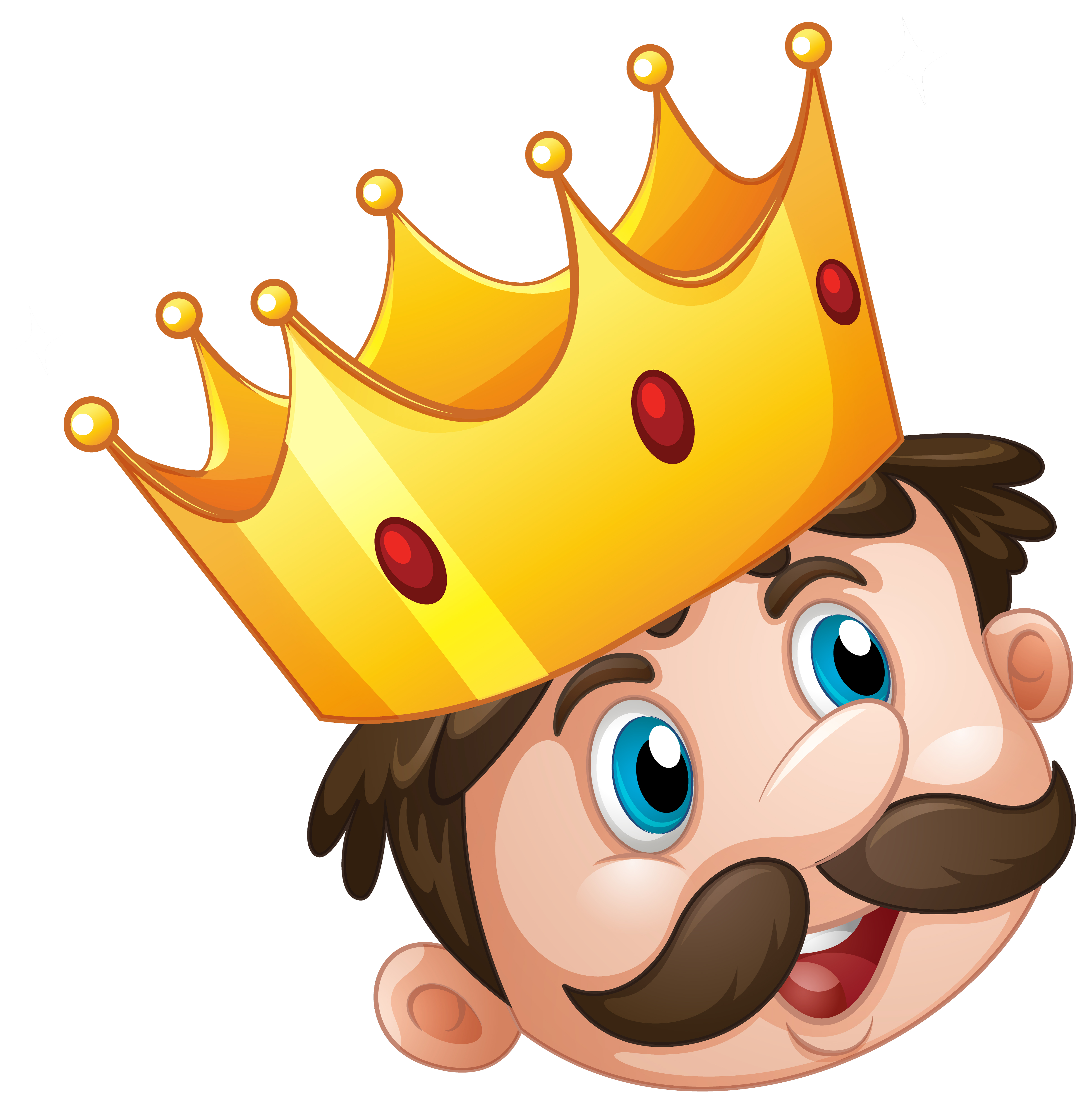 Crown on king head cartoon isolated on white background 1782700 Vector Art  at Vecteezy