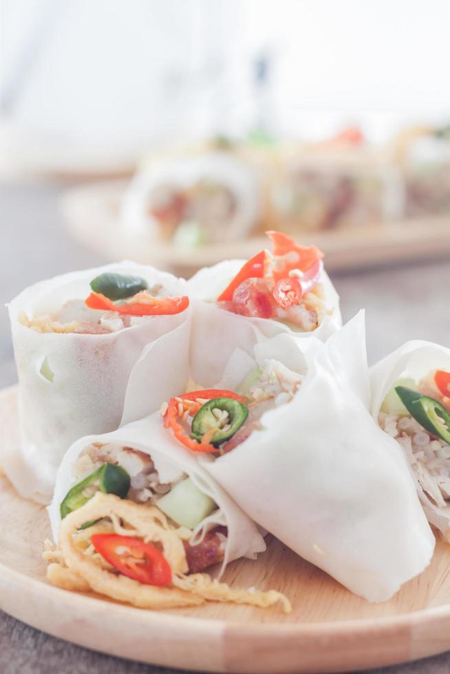 Fresh spring rolls on a table photo