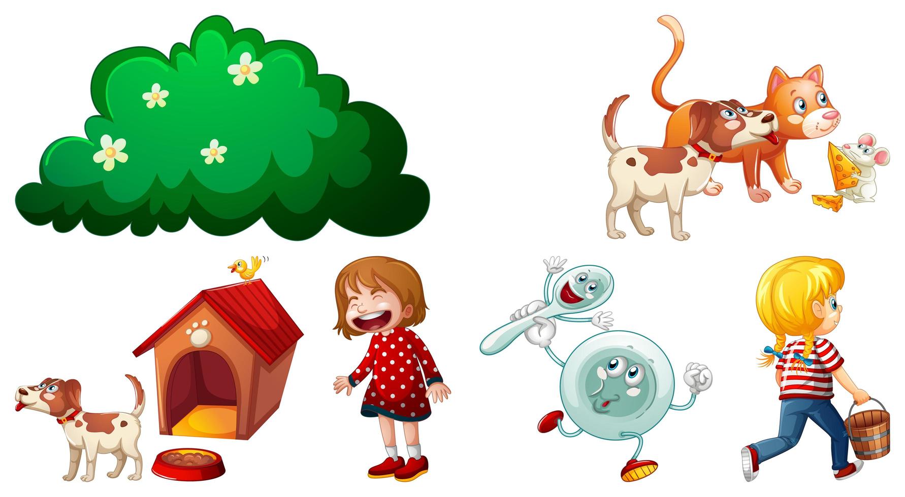 Set of different nursery rhyme character isolated on white background vector