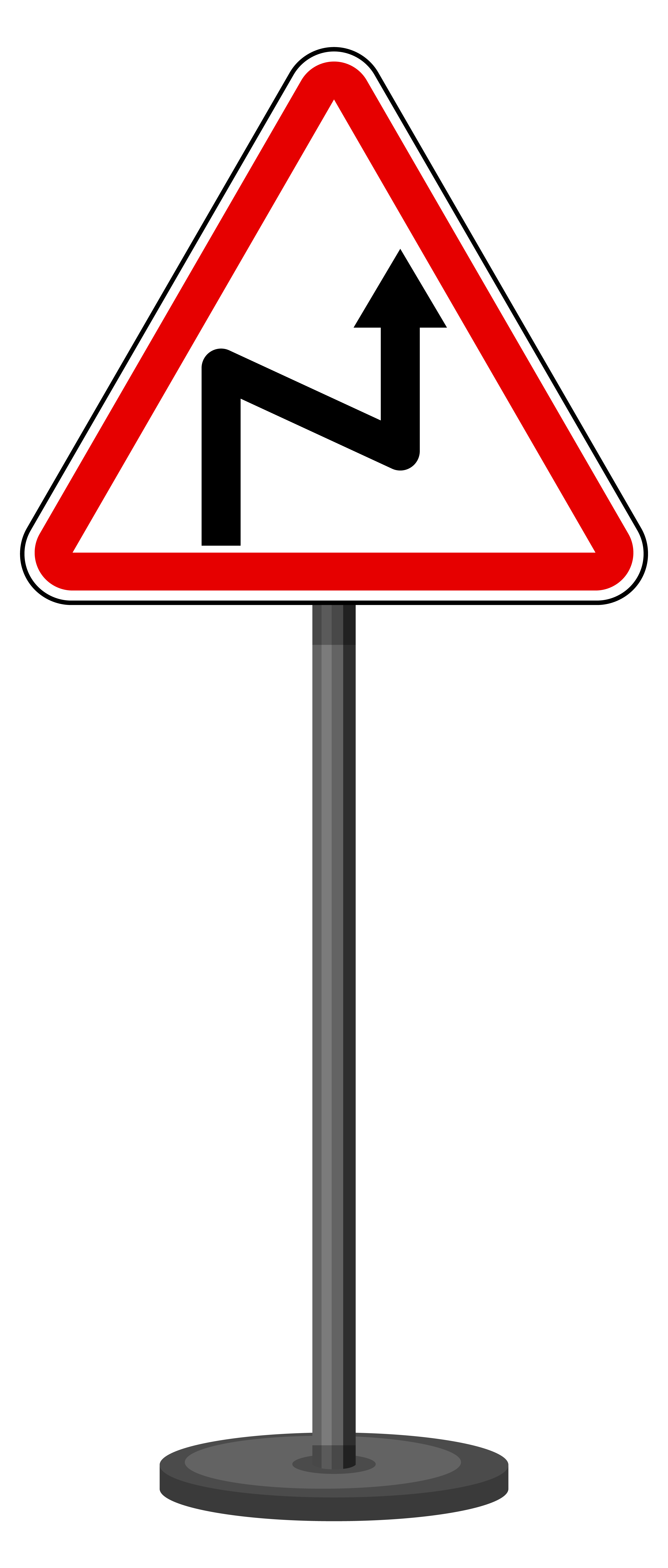 Right Reverse Bend Sign With Stand Isolated On White Background 1782841 right-reverse-bend-sign-with-stand-isolated-on-white-background-1782841