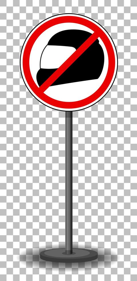 No helmet sign with stand isolated on transparent background vector