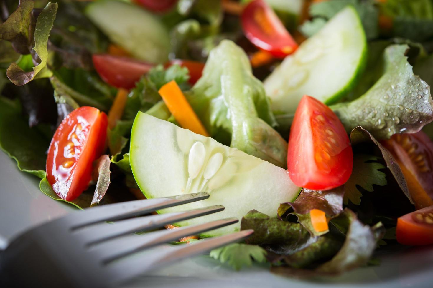 Close-up of fresh vegetable salad photo