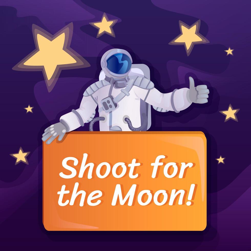 Shoot for Moon social media post vector