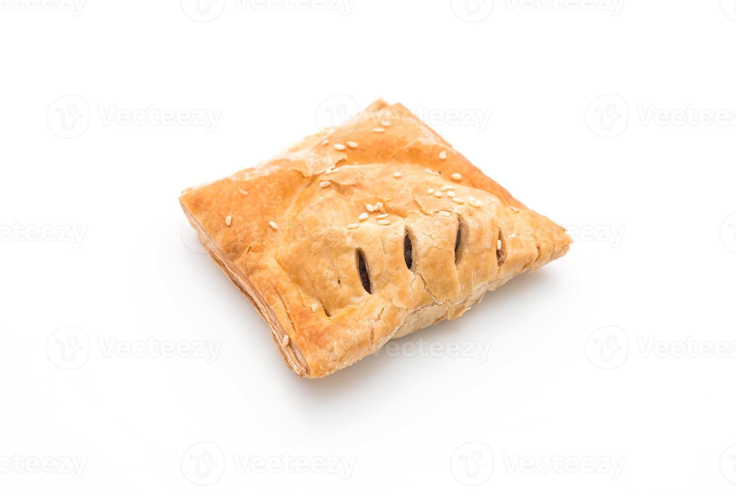 Baked pie on white background photo