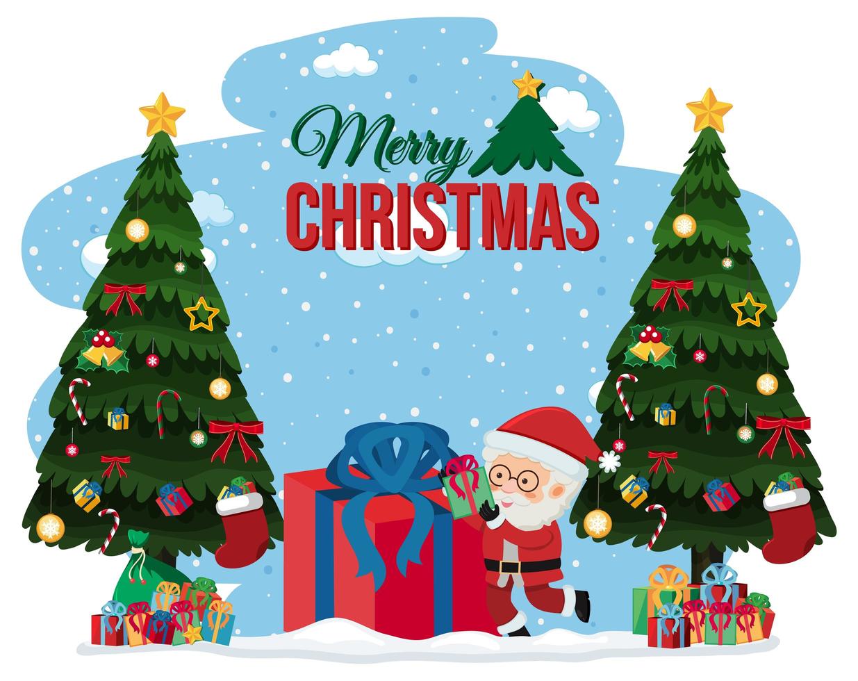 Isolated Merry Christmas banner vector