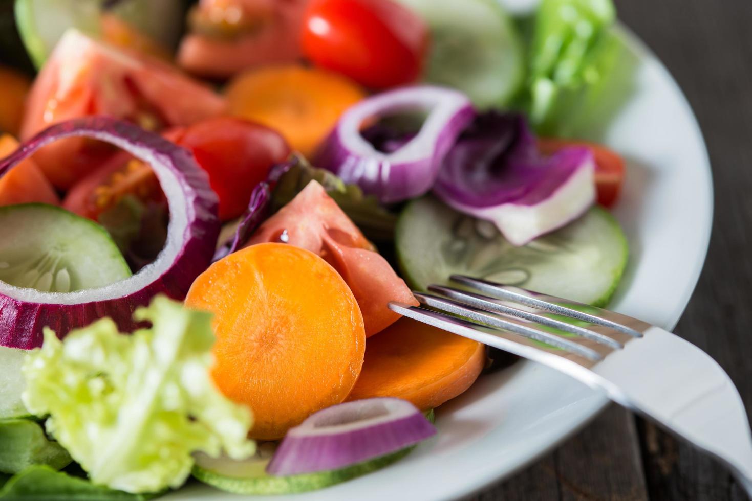 Close-up of fresh vegetable salad photo