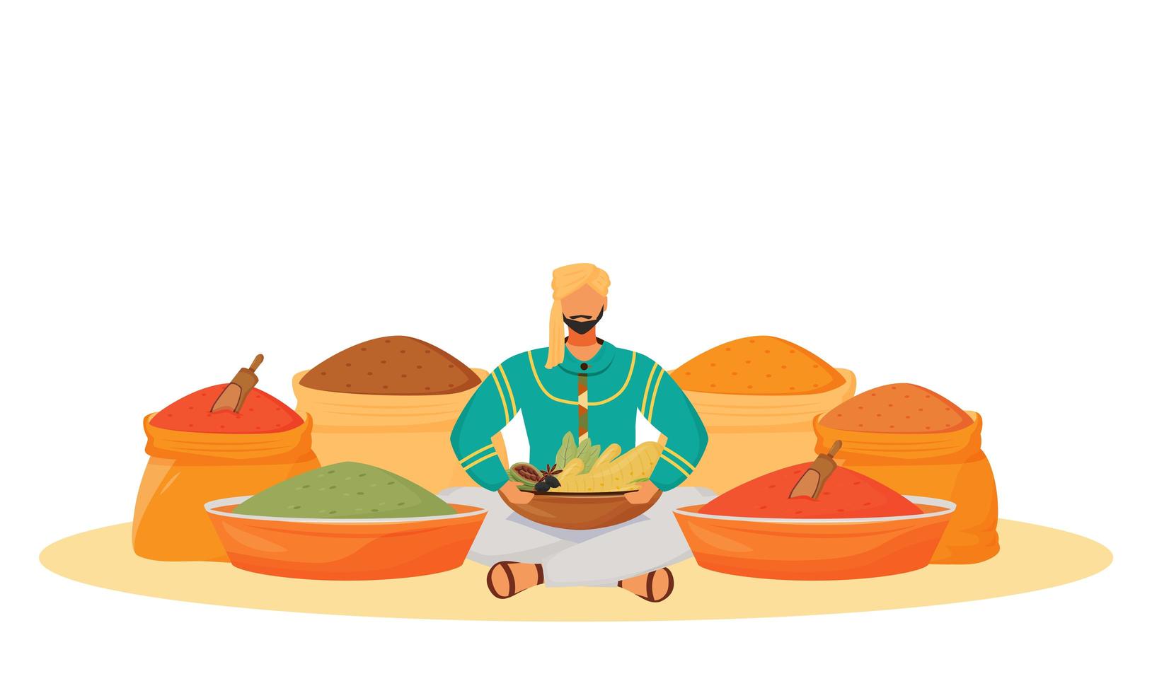 Spice shop man vector