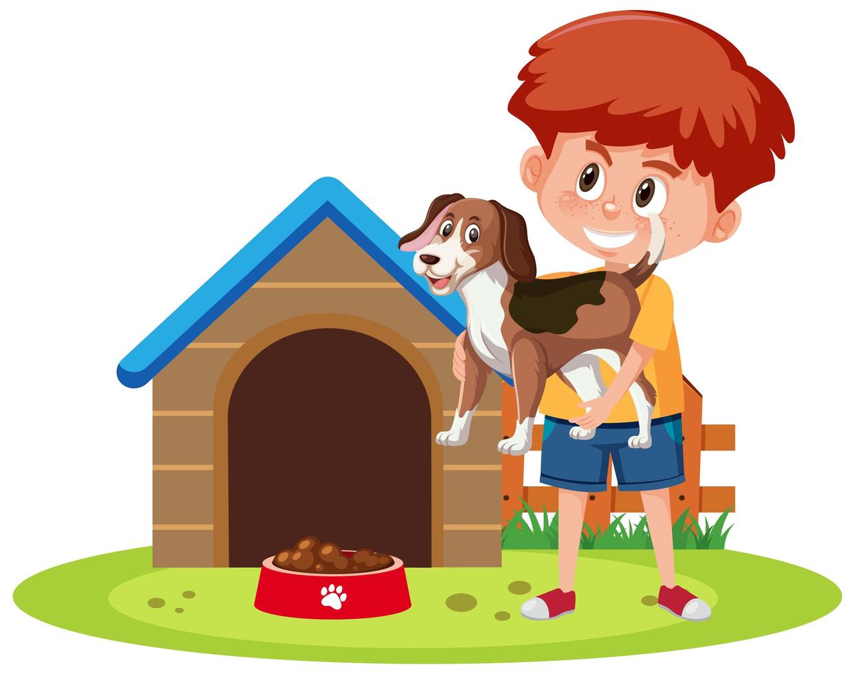 Children with thier pets isolated on white background vector