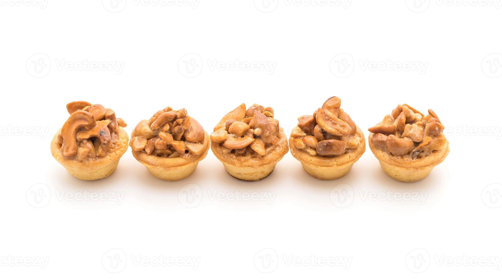 Toffee cupcakes on white background photo