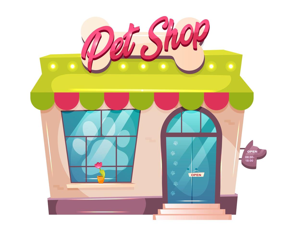 Veterinary store front vector