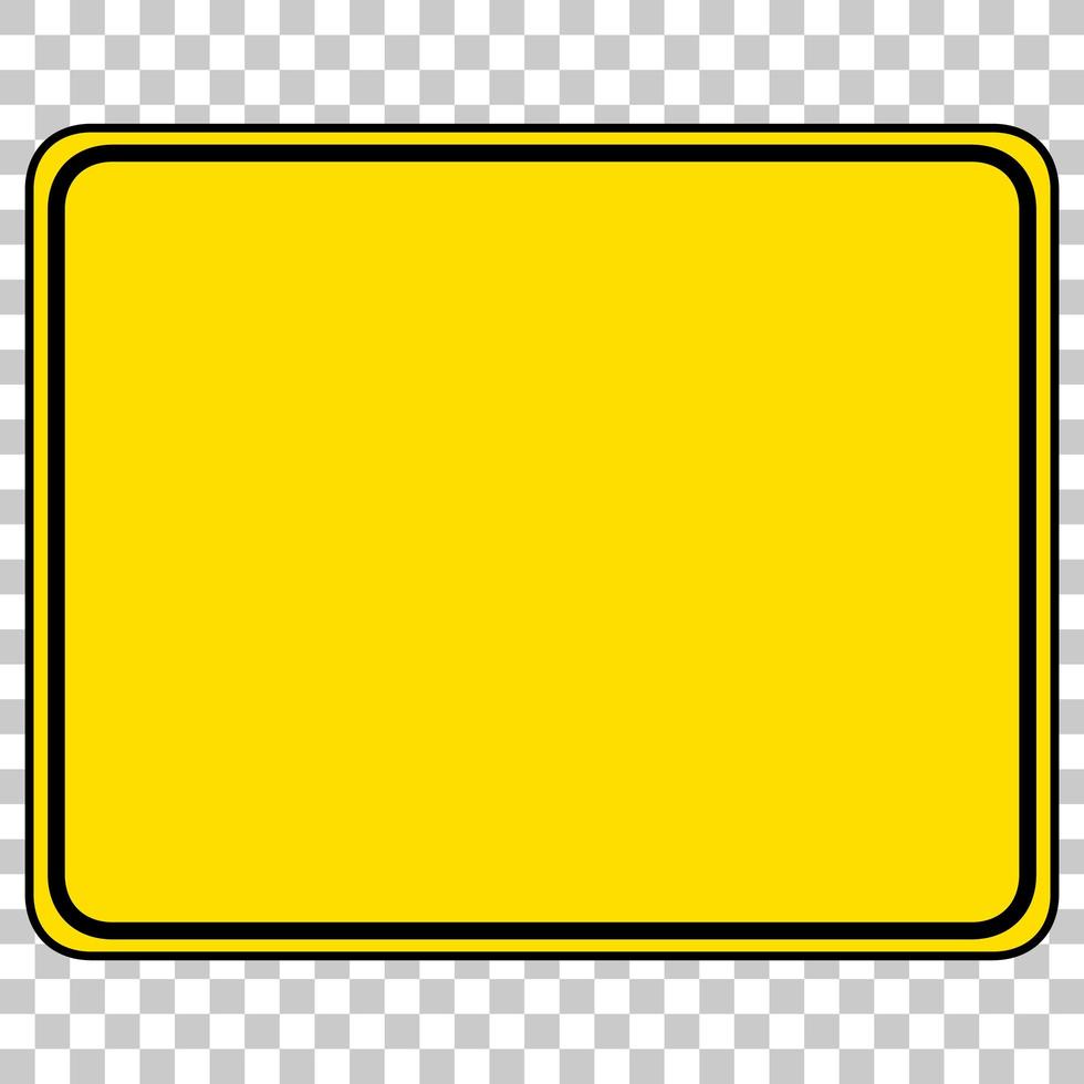 Yellow traffic warning sign on transparent background vector