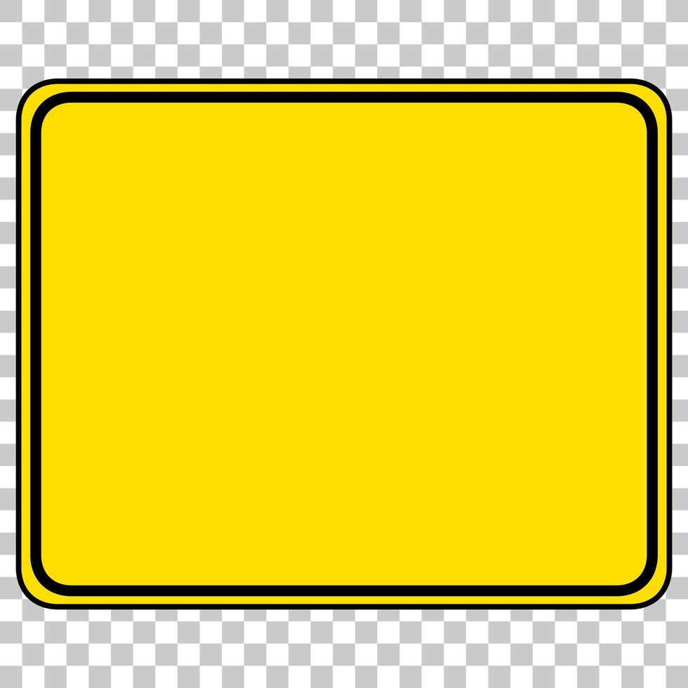 Yellow traffic warning sign on transparent background vector