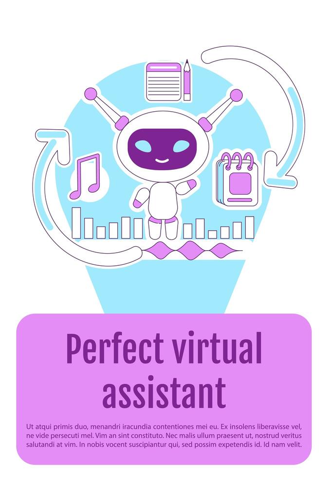 Assistant bot poster vector