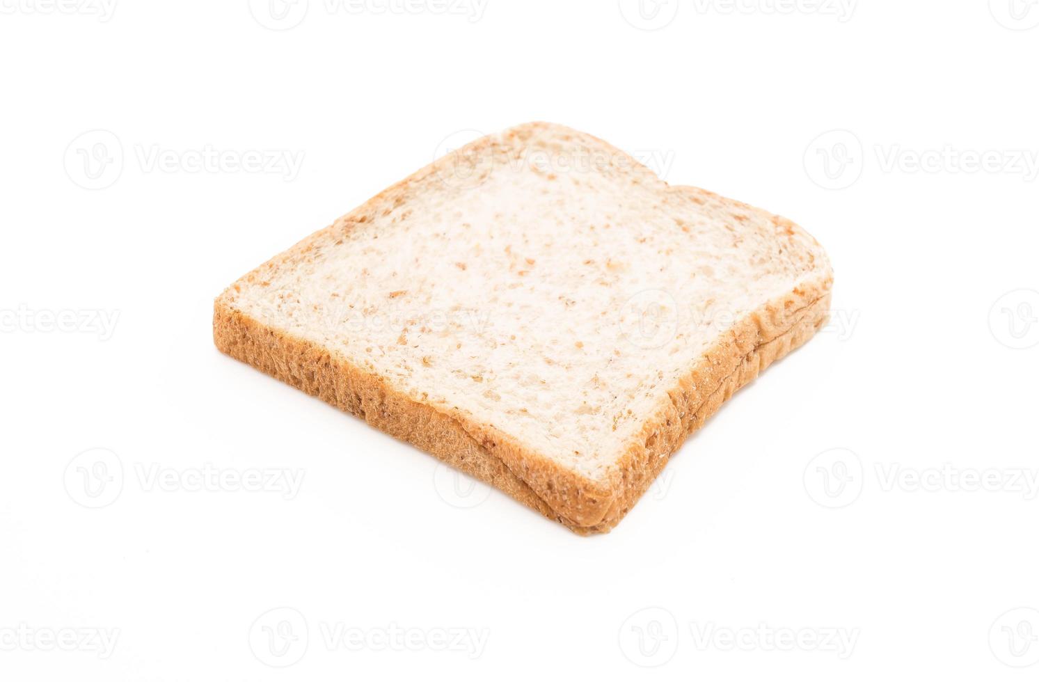 Whole wheat bread on white photo