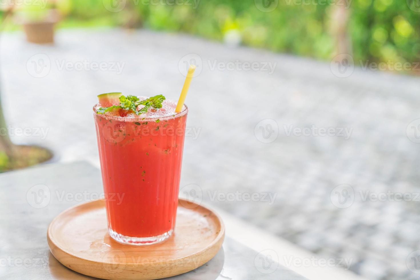 Iced watermelon juice with mint photo