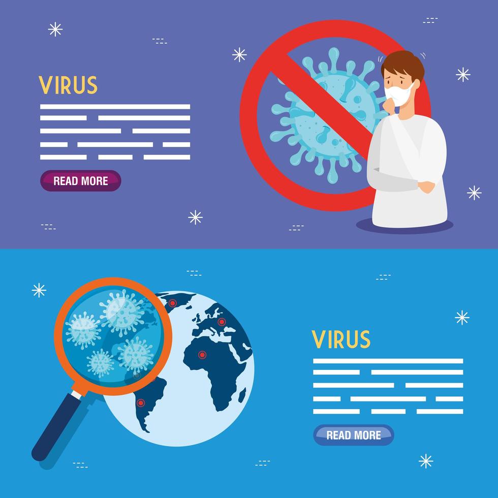 Coronavirus medical banner set vector