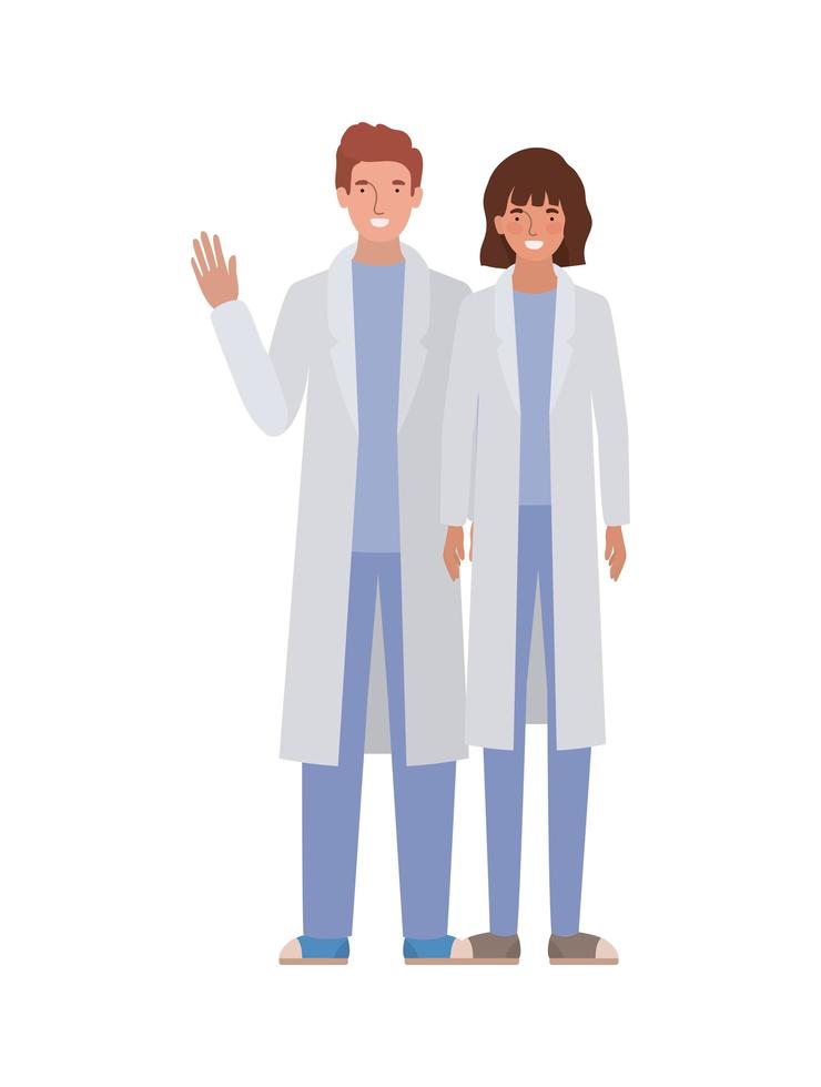 Man and woman doctor with uniforms design vector