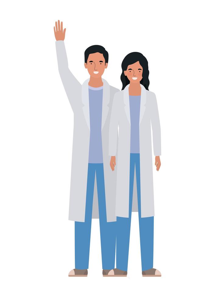 Man and woman doctor with uniforms design vector