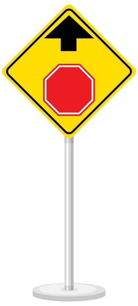 Yellow traffic warning sign on white background vector