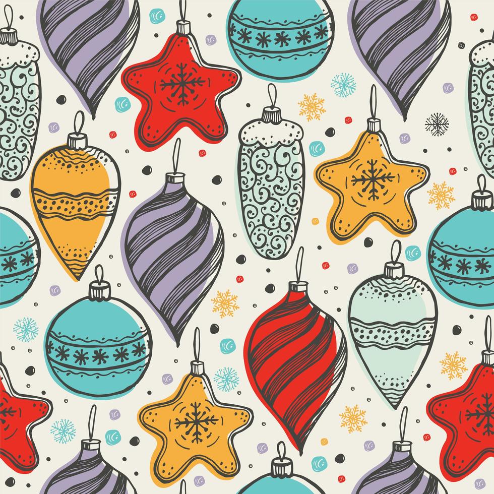 Christmas seamless pattern with toys vector