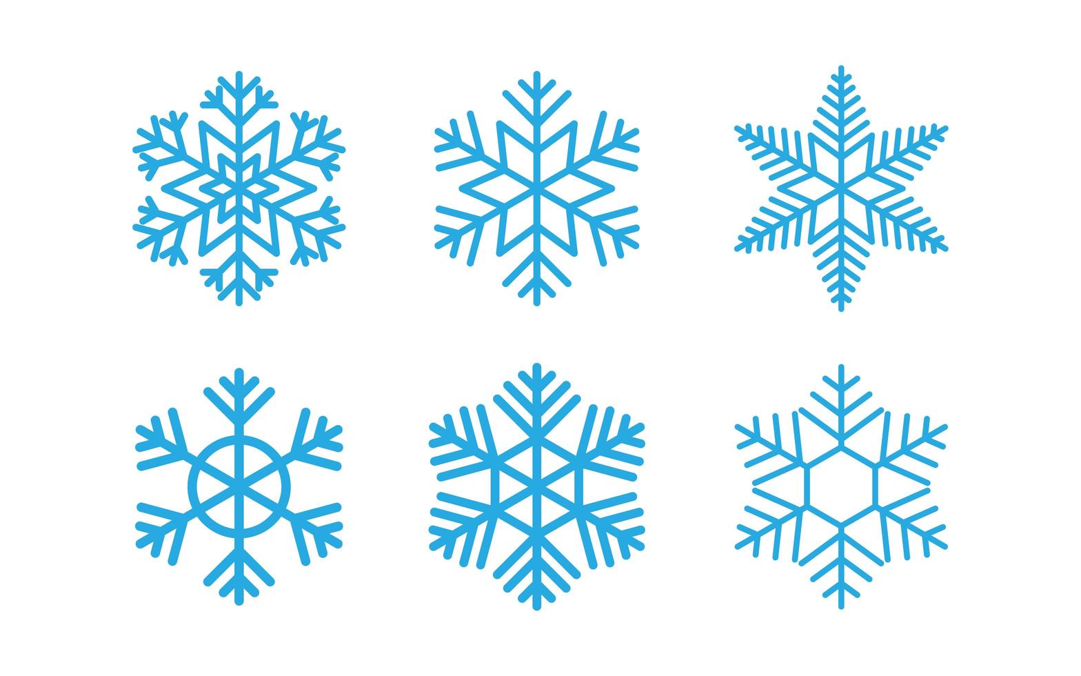 Collection of snowflakes set vector