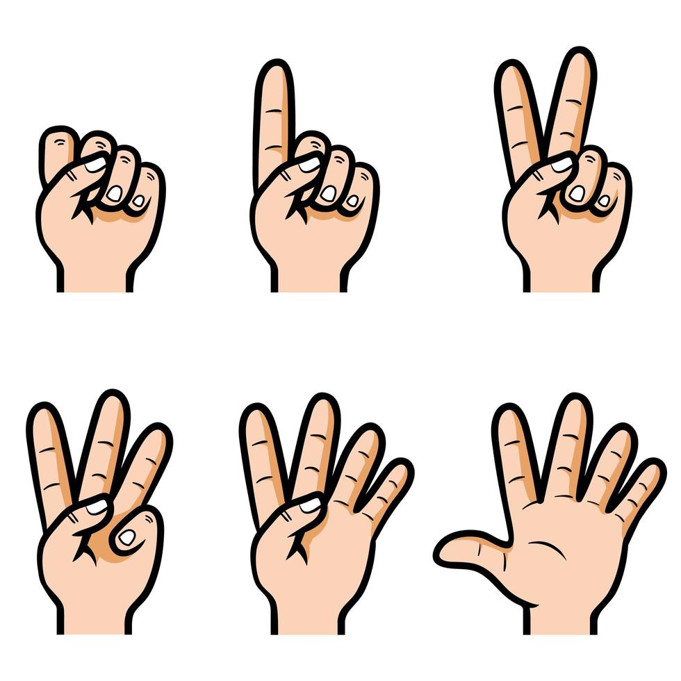 Counting Hand Set vector