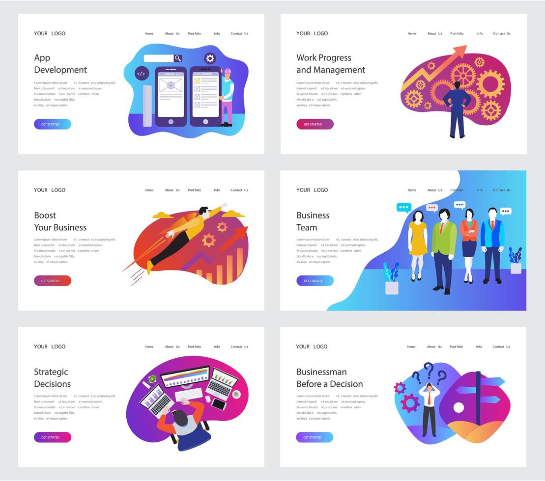 Landing Pages Set vector