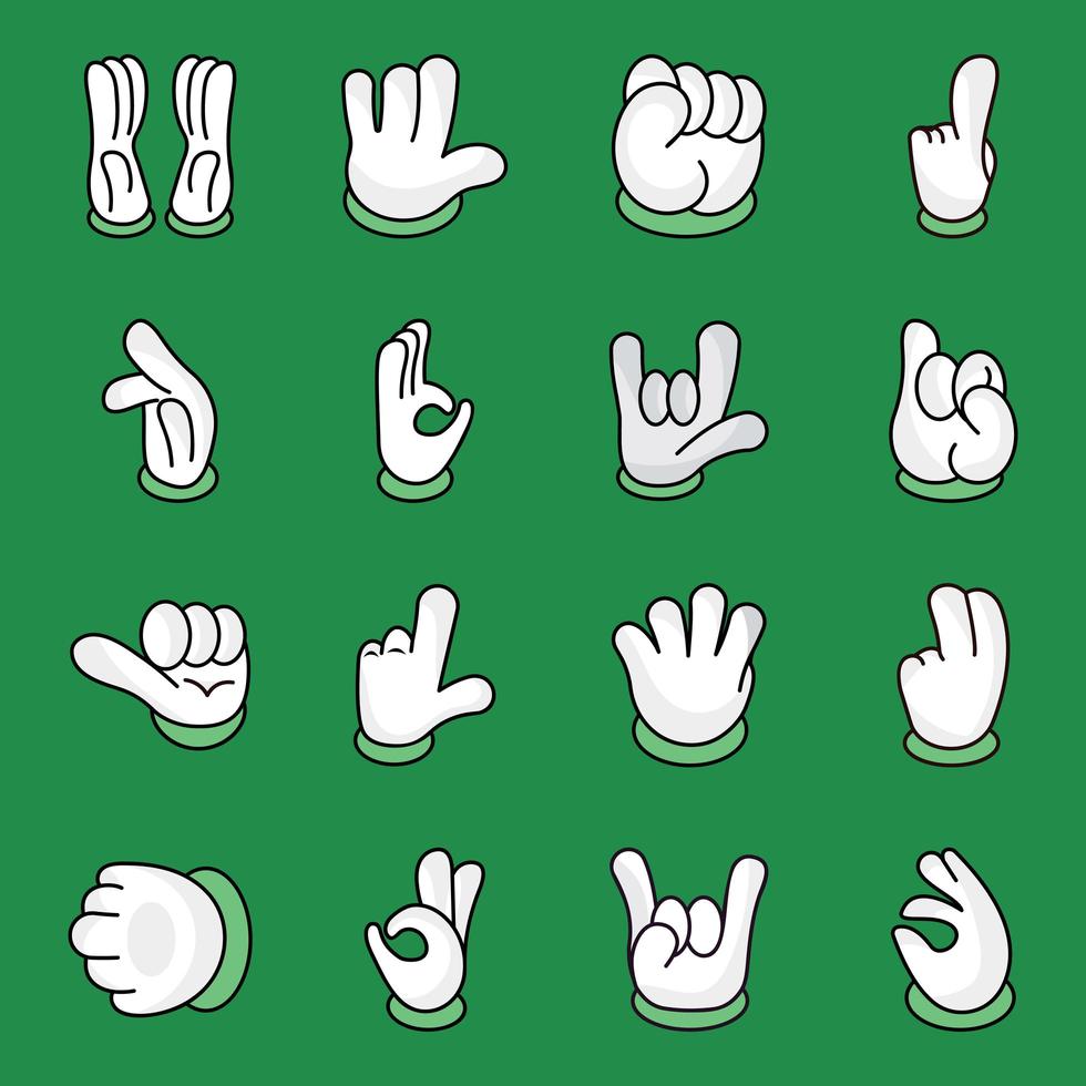 paquete de iconos de gestos con las manos vector
