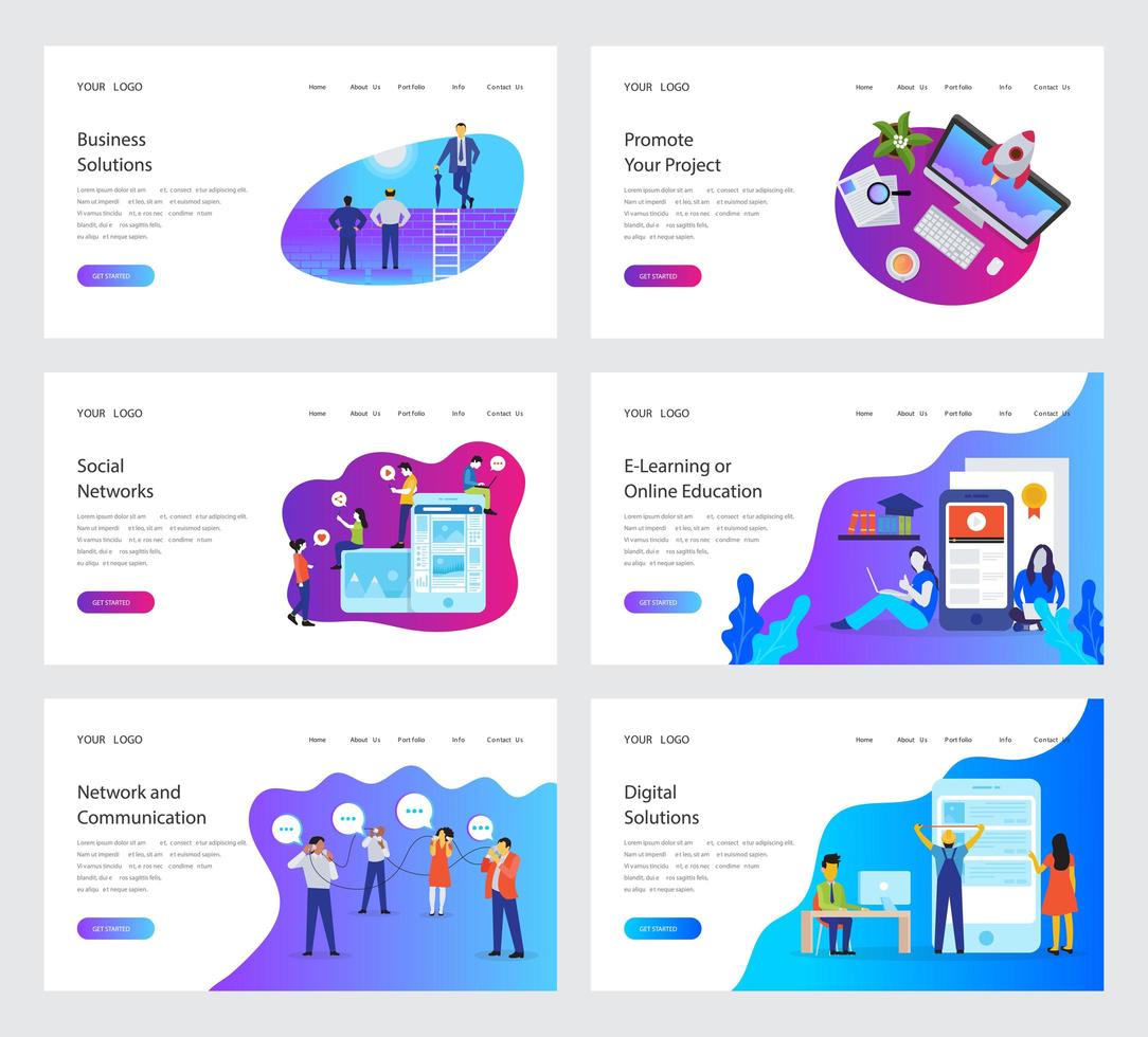 Landing Pages Set vector